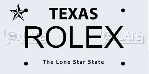 ROLEX Texas License Plate