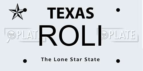 ROLI Texas License Plate
