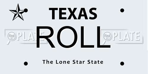 ROLL Texas License Plate