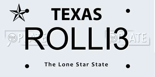 ROLLI3 Texas License Plate