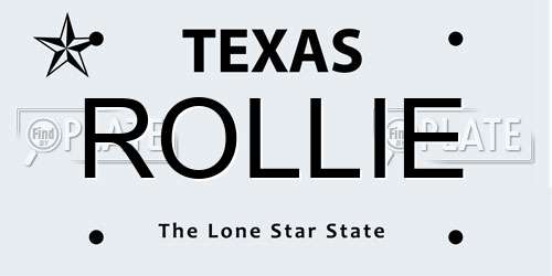 ROLLIE Texas License Plate
