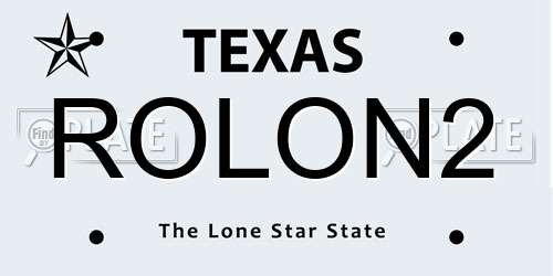 ROLON2 Texas License Plate