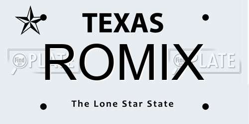 ROMIX Texas License Plate