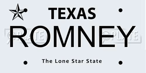 ROMNEY Texas License Plate