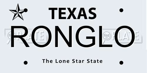 RONGLO Texas License Plate