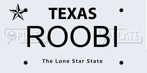 ROOBI Texas License Plate