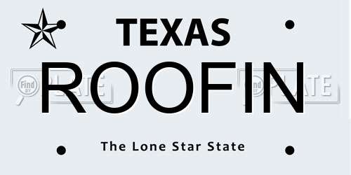 ROOFIN Texas License Plate