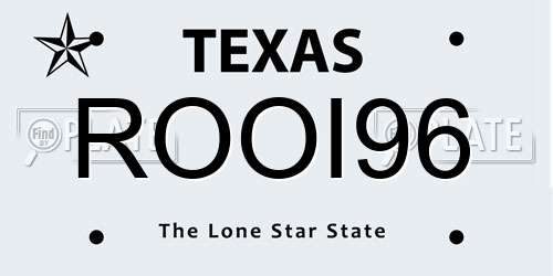 ROOI96 Texas License Plate