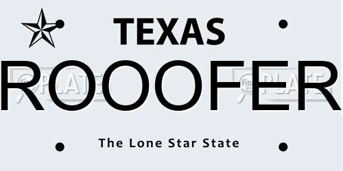 ROOOFER Texas License Plate