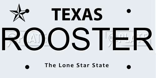 ROOSTER Texas License Plate
