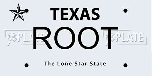 ROOT Texas License Plate