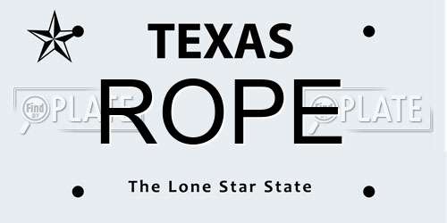 ROPE Texas License Plate