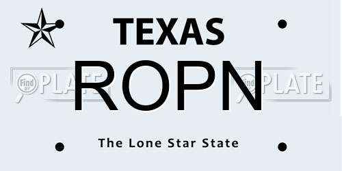 ROPN Texas License Plate