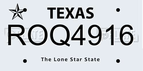 ROQ4916 Texas License Plate