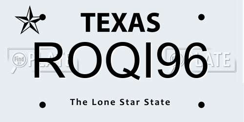 ROQI96 Texas License Plate