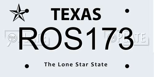 ROS173 Texas License Plate