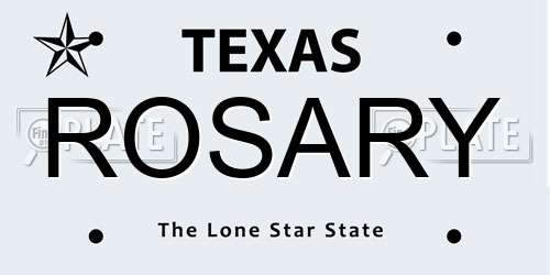 ROSARY Texas License Plate