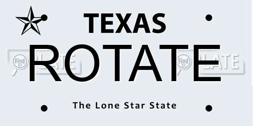 ROTATE Texas License Plate