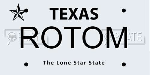 ROTOM Texas License Plate