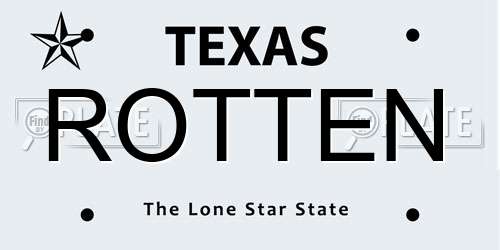 ROTTEN Texas License Plate