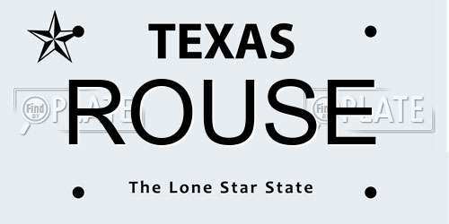 ROUSE Texas License Plate