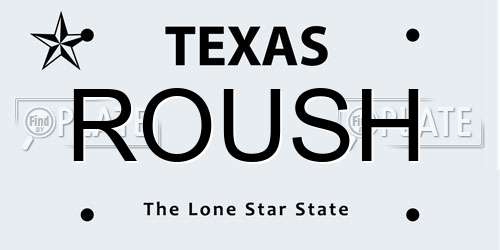 ROUSH Texas License Plate