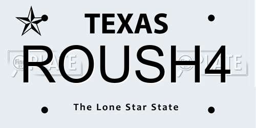 ROUSH4 Texas License Plate