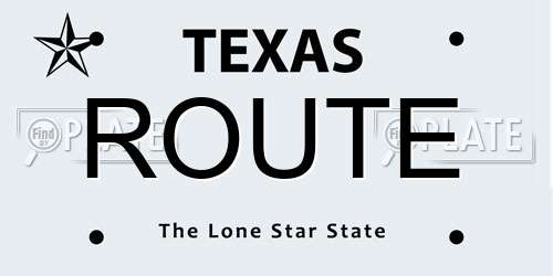 ROUTE Texas License Plate