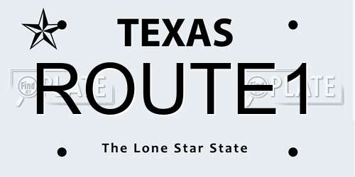 ROUTE1 Texas License Plate