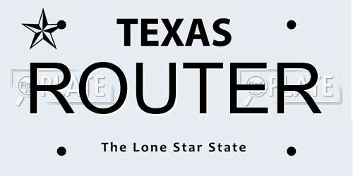 ROUTER Texas License Plate