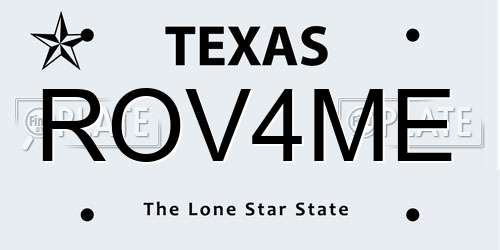 ROV4ME Texas License Plate