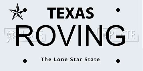 ROVING Texas License Plate