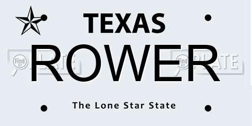ROWER Texas License Plate
