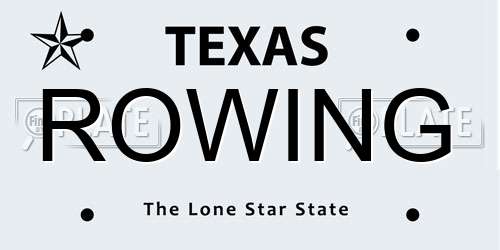 ROWING Texas License Plate