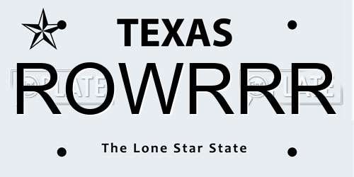 ROWRRR Texas License Plate