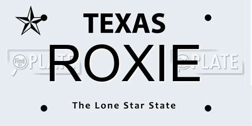 ROXIE Texas License Plate