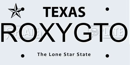 ROXYGTO Texas License Plate