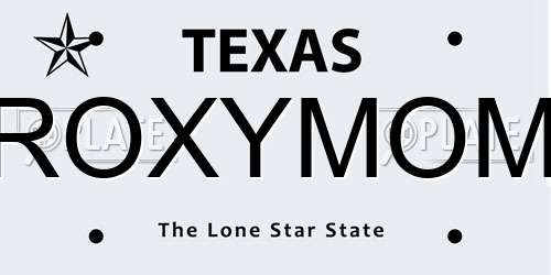 ROXYMOM Texas License Plate