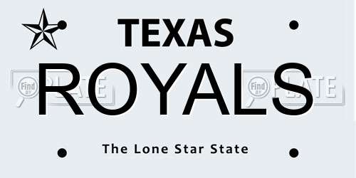 ROYALS Texas License Plate