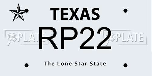 RP22 Texas License Plate