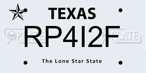 RP4I2F Texas License Plate