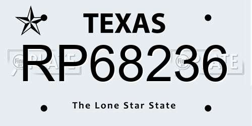 RP68236 Texas License Plate