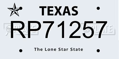 RP71257 Texas License Plate