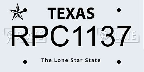 RPC1137 Texas License Plate