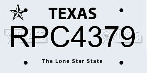 RPC4379 Texas License Plate