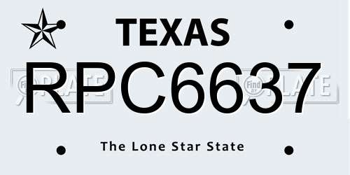 RPC6637 Texas License Plate