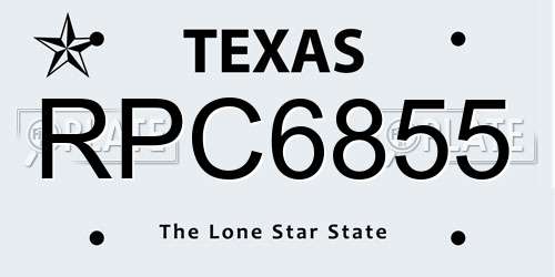RPC6855 Texas License Plate