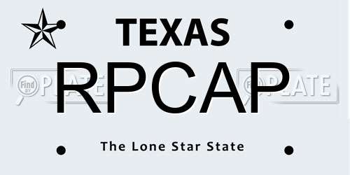 RPCAP Texas License Plate