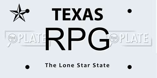 RPG Texas License Plate