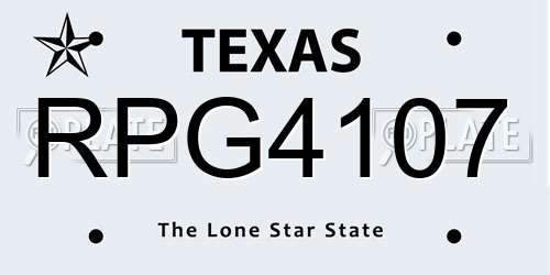 RPG4107 Texas License Plate